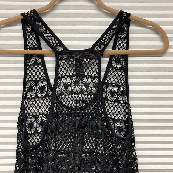 Club Z Collection NWT Black Mesh Heart Racerback Maxi Dress Swim Cover Up - Picture 8 of 10